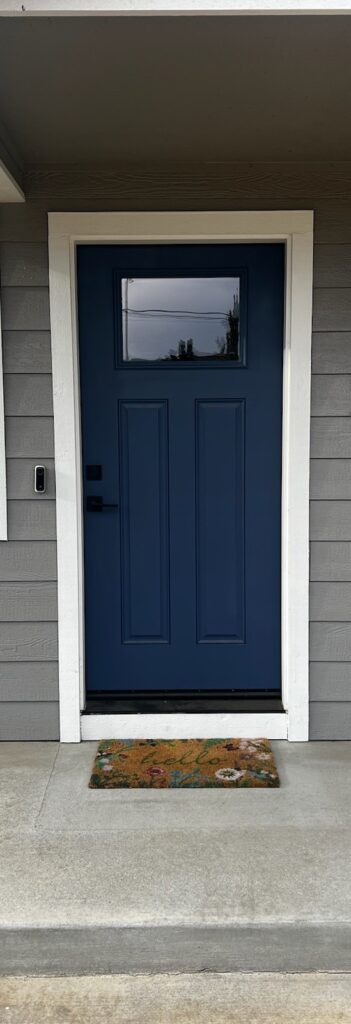 Blue Exterior door in Springfield, Oregon. 