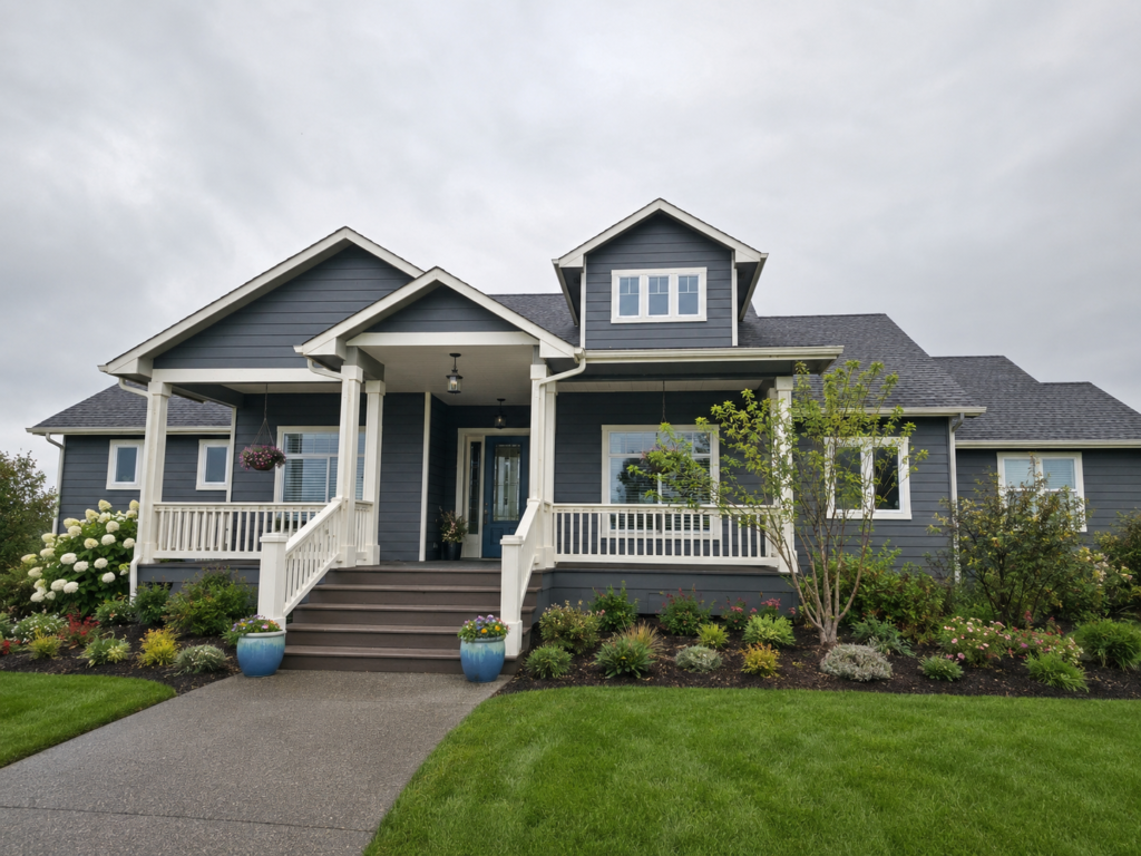 Full home remodel with new siding and paint on the exterior in Springfield, Oregon.